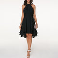 Damen Kleid mit Rüschen Neckholder
