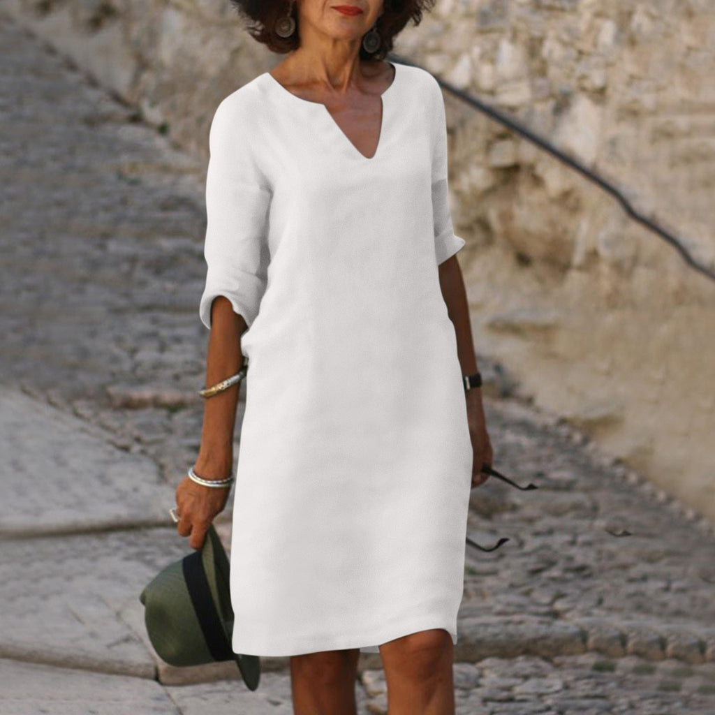 Elegantes Sommerkleid mit V-Ausschnitt
