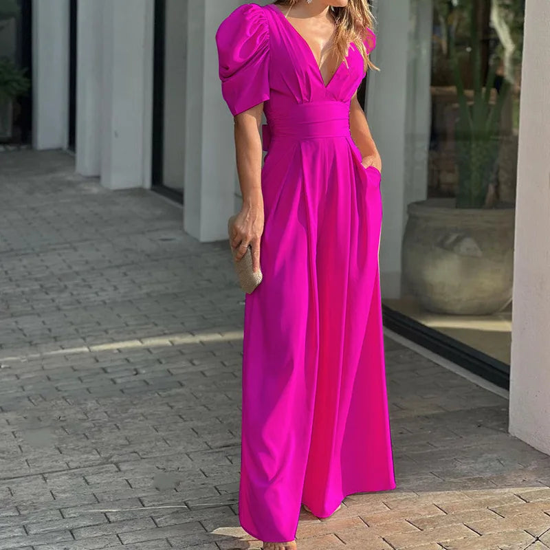 Eleganter Jumpsuit mit Puffärmeln