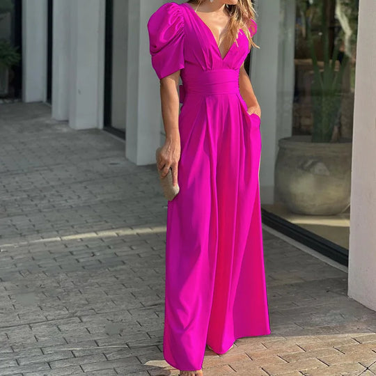 Eleganter Jumpsuit mit Puffärmeln