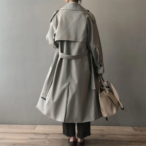 Trenchcoat Damen Oversized Windbreaker, Doppelreihig