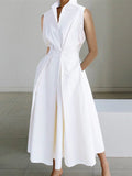 Weißes Hemdkragen Urban Baumwollkleid