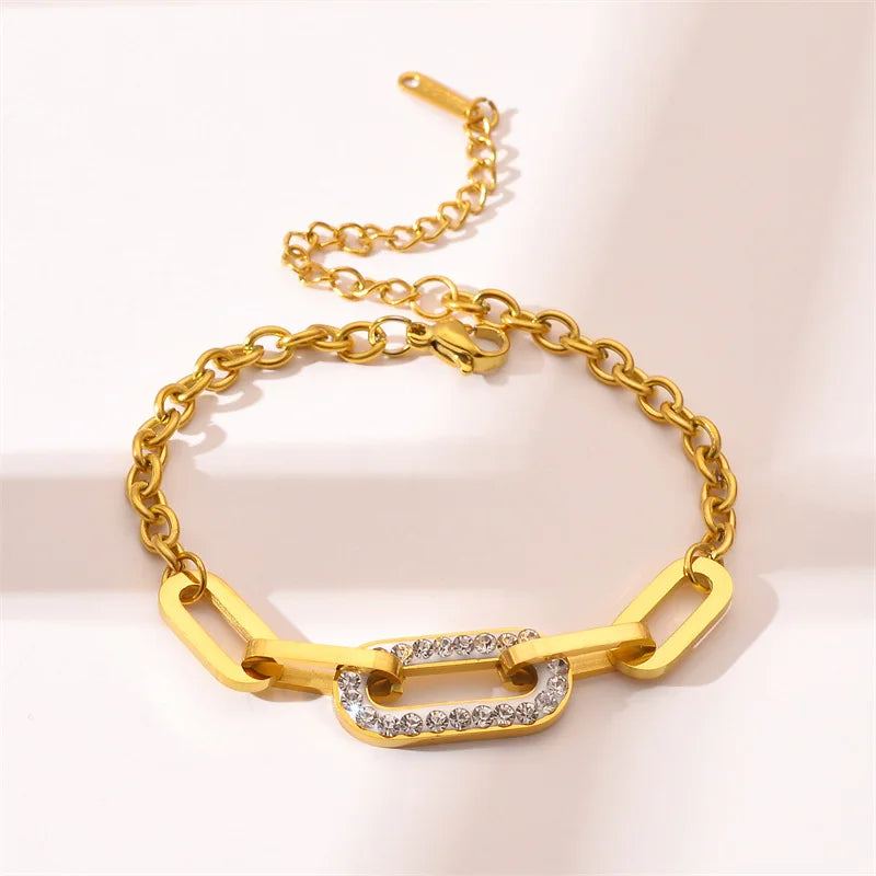 Elegante Damen-Zirkon-Charme-Armband aus Edelstahl | Shop Nory