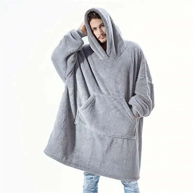 Übergroßer Flanell-Decken-Hoodie für Männer & Frauen