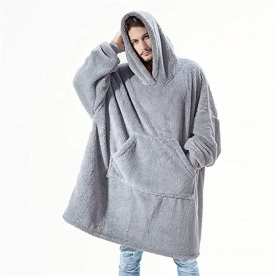 Übergroßer Flanell-Decken-Hoodie für Männer & Frauen