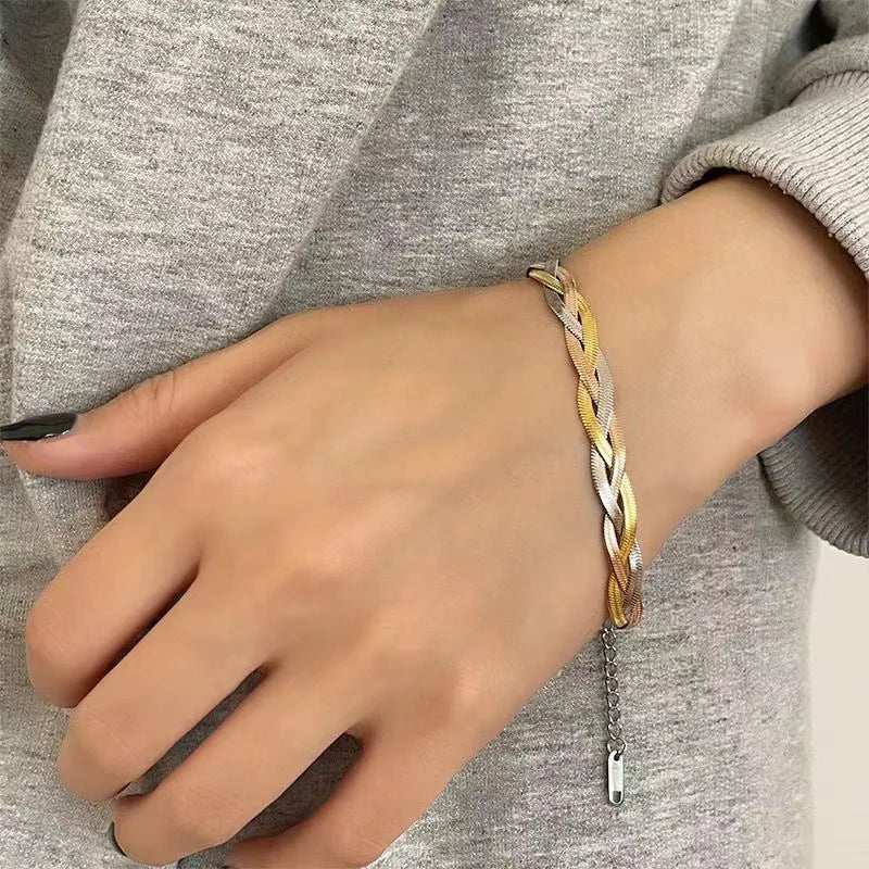 Elegantes Titanstahl Armband-Halsketten-Set | Shop Nory