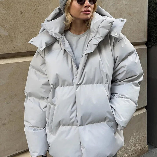 Oversized Puff-Hoodie-Jacke