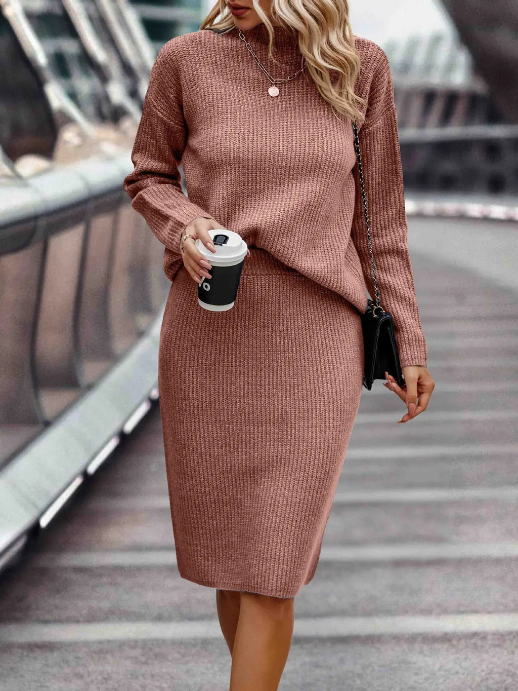 2-teiliges Damen Set aus Pullover und Rock | ShopNory