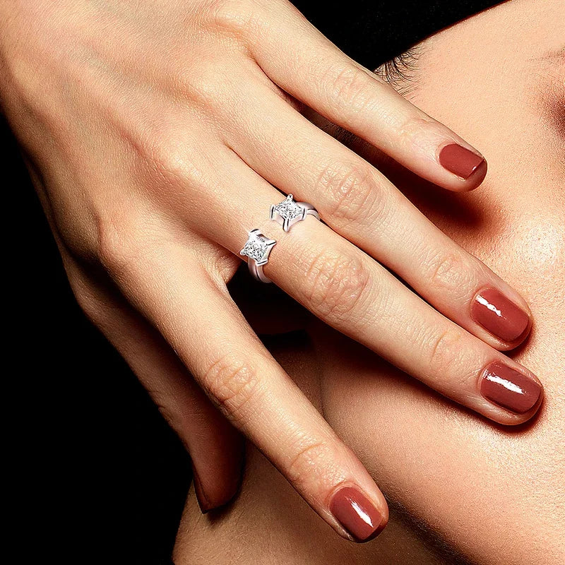 Ivictress Moissanit Luxus Ring - Ein schimmerndes Juwel der Eleganz | Shop Nory