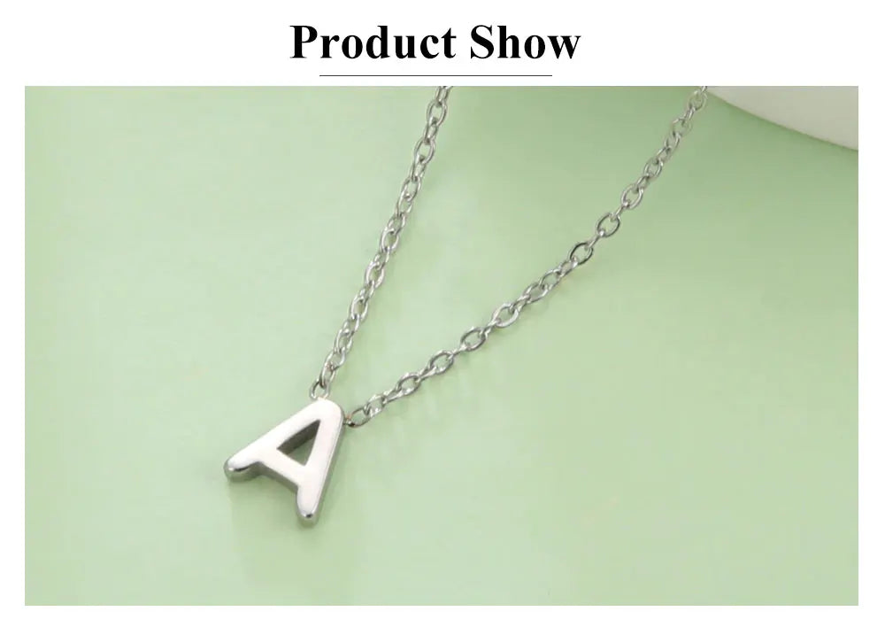Minimalistische Initialen Halskette – A–Z Alphabet Edelstahl Choker für Frauen Shop Nory