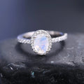 Mondstein-Diamantring im antiken Stil aus Sterlingsilber | Shop Nory