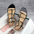 Sommer Damen Sandalen Frauen Lässige Flache Schuhe Schlicht Stil Mode Nieten Design Gehen und Einkaufen Große Größe