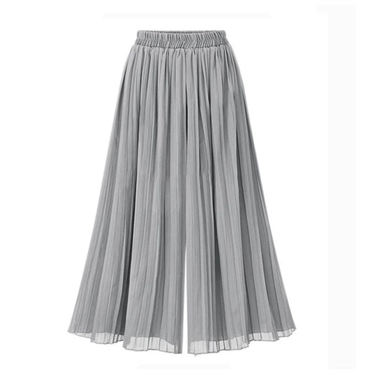 Damenhose mit weitem Bein und Mesh-Detail