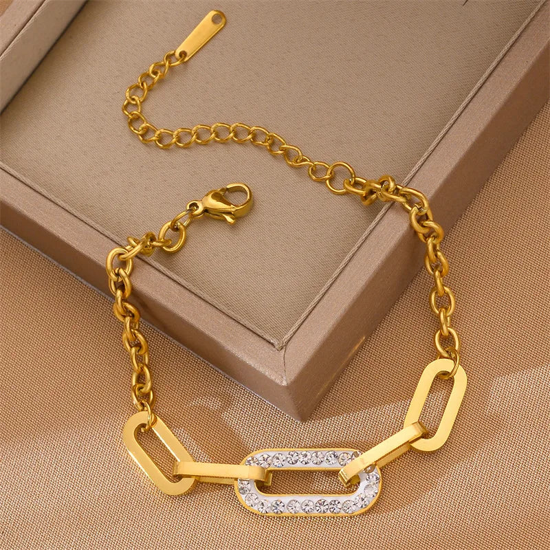Elegante Damen-Zirkon-Charme-Armband aus Edelstahl | Shop Nory