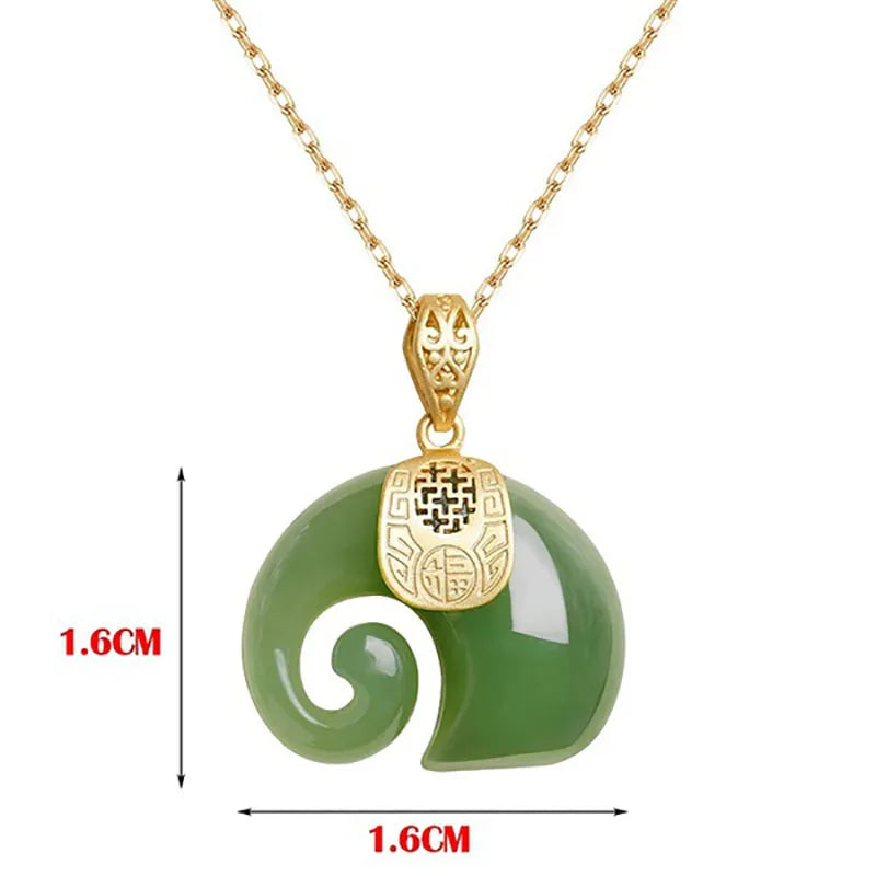 Elegante Hetian Jade Elefantenanhänger Halskette für Frauen | Shop Nory