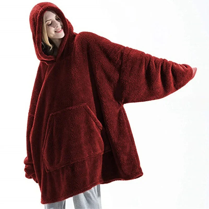 Übergroßer Flanell-Decken-Hoodie für Männer & Frauen
