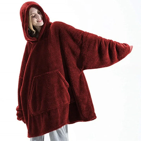 Übergroßer Flanell-Decken-Hoodie für Männer & Frauen