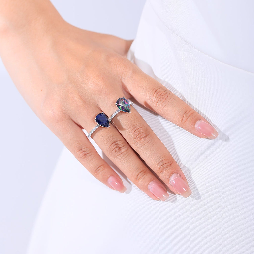 Regenbogenquarzring mit einem natürlichen Regenbogenquarzstein | Shop Nory