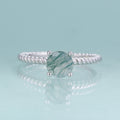 Damen-Solitärring aus Moosachat, minimalistisch und zierlich in Silber | Shop Nory