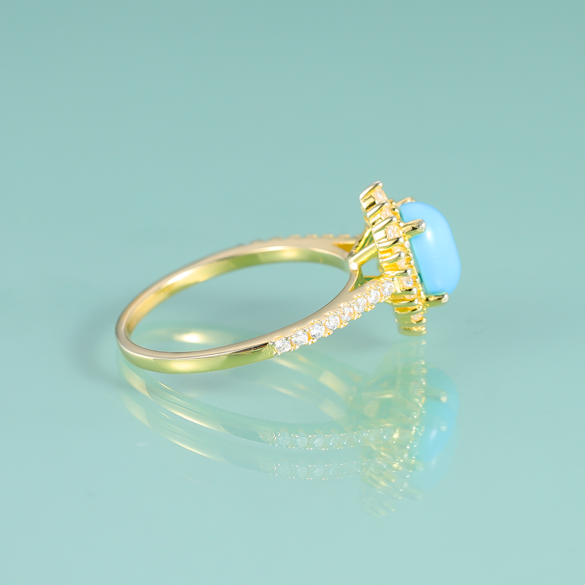 Goldtürkiser Ring Kate Middleton Prinzessin Diana Ring | Shop Nory