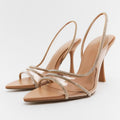 Elegante High-Heeled Sandalen - Stiletto Slingback Peep Toe Schuhe