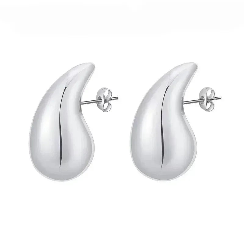 925 Sterling Silber 18K Gold Plattierte Chunky Kuppel Tropfen Ohrringe für Frauen Shop Nory