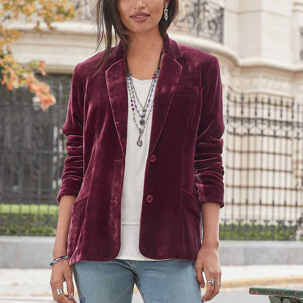 Vintage Mode Blazer Jacke Aus Samt