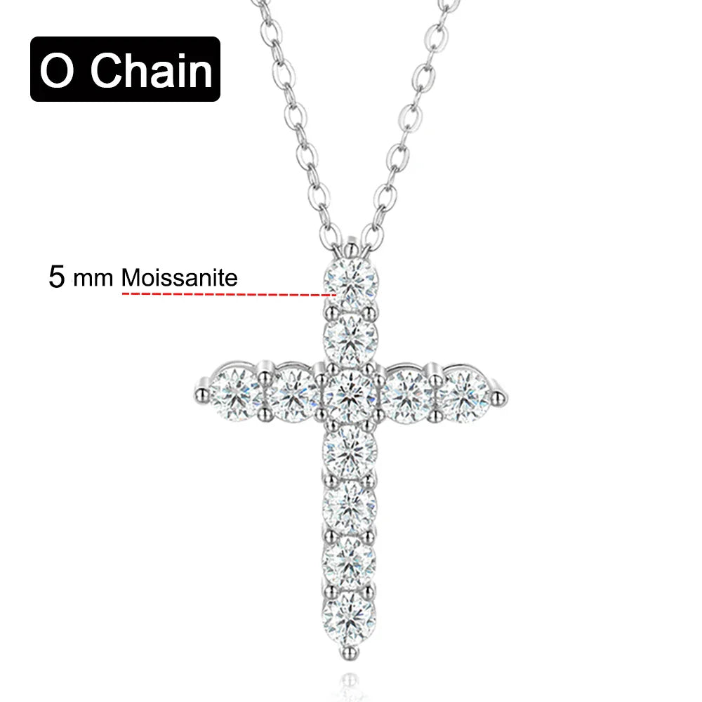 Luminöse Moissanit Kreuzkette - Erschwinglicher Luxus | Shop Nory