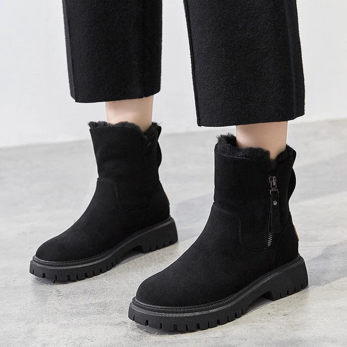 ShopNory | Damen Gefütterte Winter-Stiefeletten mit Reißverschluss