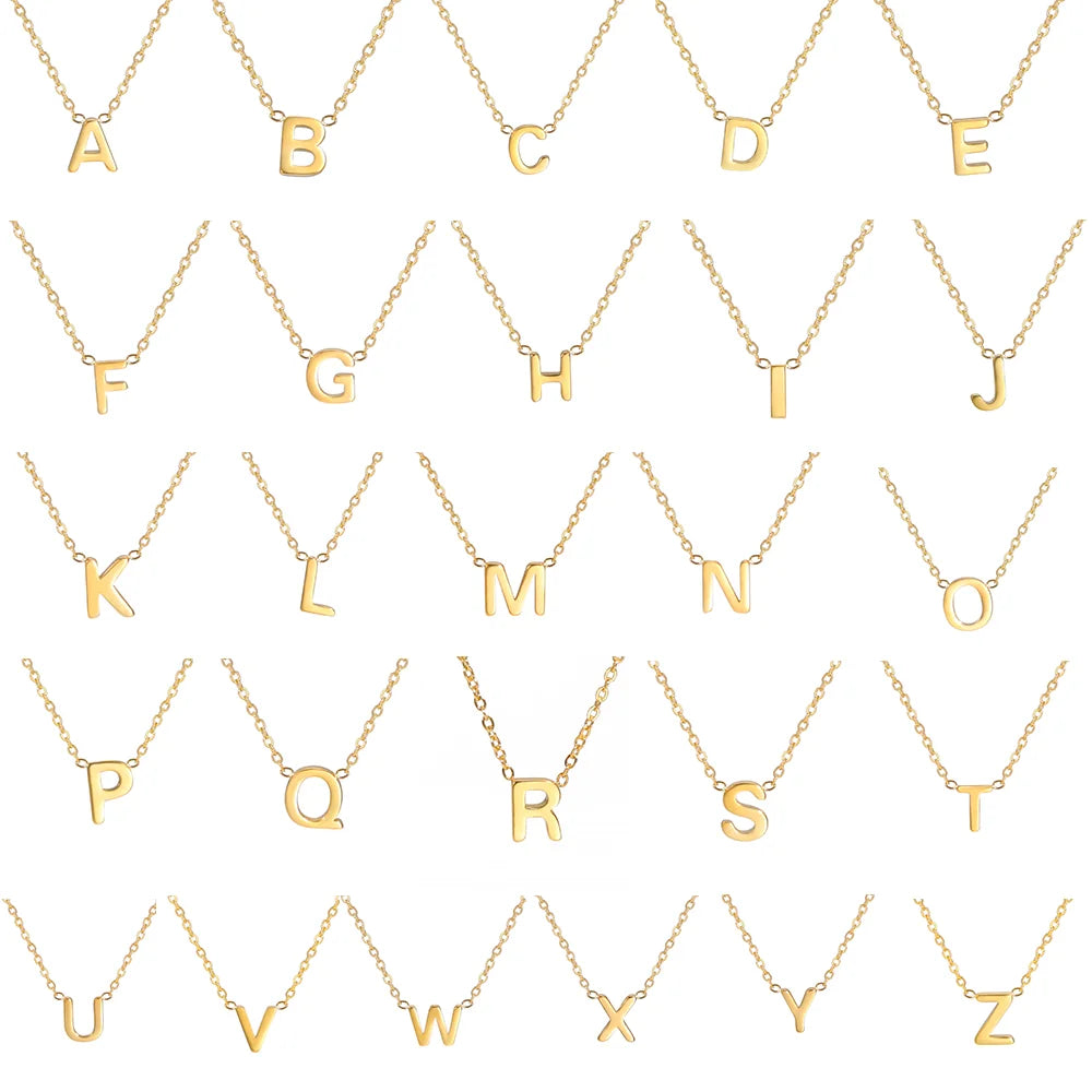 Minimalistische Initialen Halskette – A–Z Alphabet Edelstahl Choker für Frauen Shop Nory