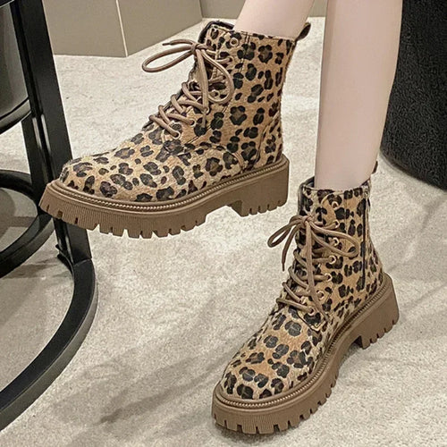 Leopardenmuster Stiefel