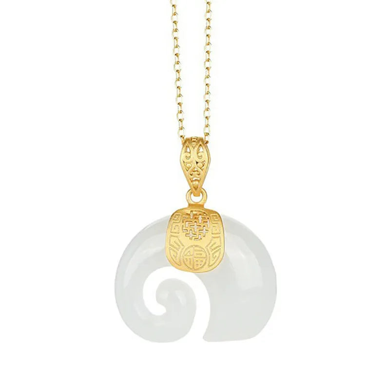 Elegante Hetian Jade Elefantenanhänger Halskette für Frauen | Shop Nory