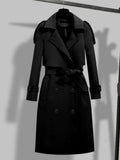 Eleganter langer Trenchcoat - Doppelt gefüttert & mit Gürtel