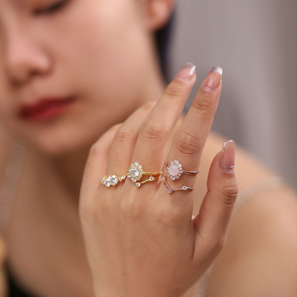 Verlobungsring mit schwarzem Rutilquarzring | Shop Nory