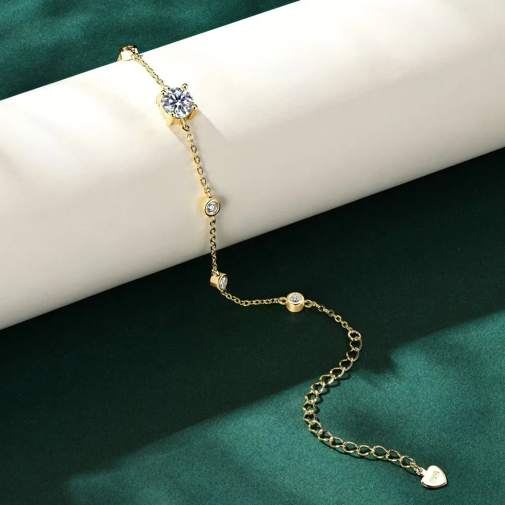 Luminous Eleganz: 1CT Moissanite-Armband aus Sterlingsilber | Shop Nory