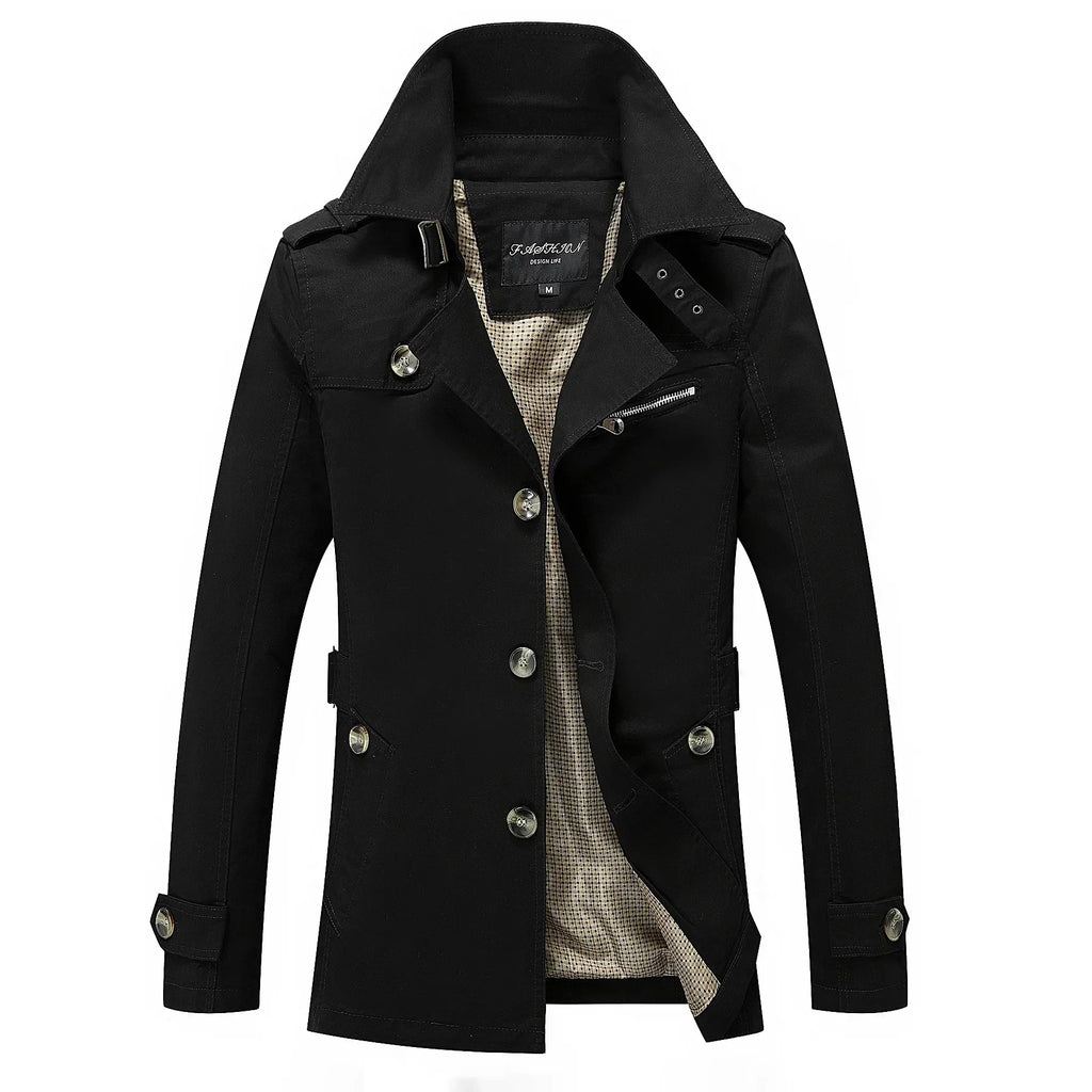 Stylischer langer Herbst-Trenchcoat für Herren