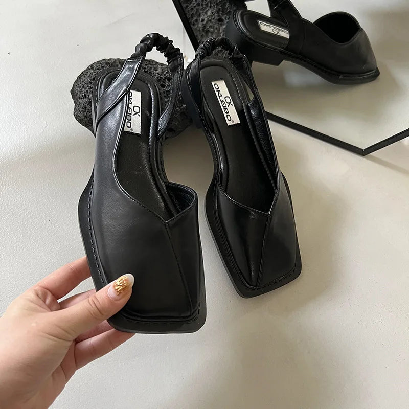 Slingback Sandalen mit Quadratischer Zehenpartie