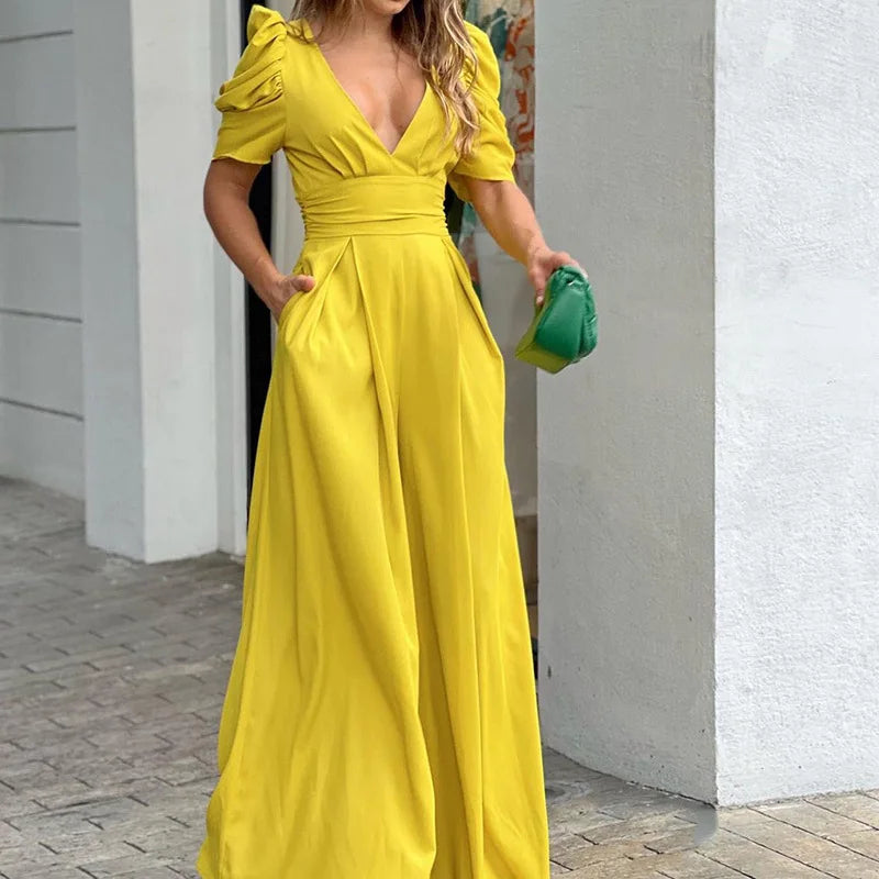 Eleganter Jumpsuit mit Puffärmeln