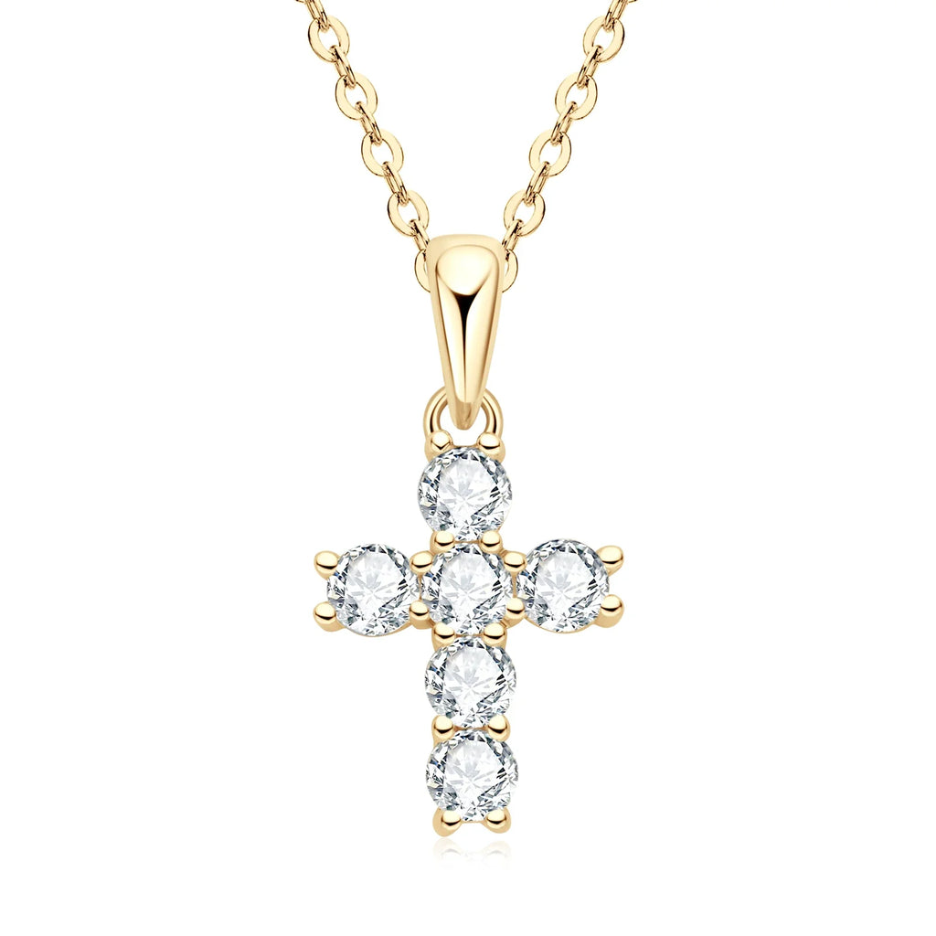Luxuriöse Moissanit Kreuz Halskette - Erschwingliche Brillanz | Shop Nory
