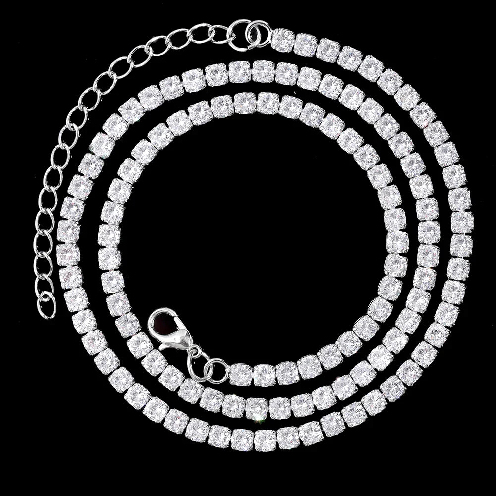 Gold Cuban Link Kette – 2-reihige Strass-Prong-Halskette für Männer & Frauen Shop Nory