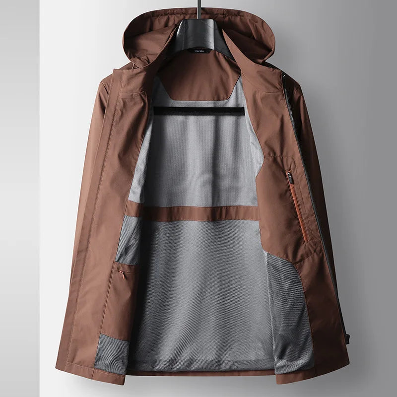 Wasserdichte Herrenjacke mit Kapuze