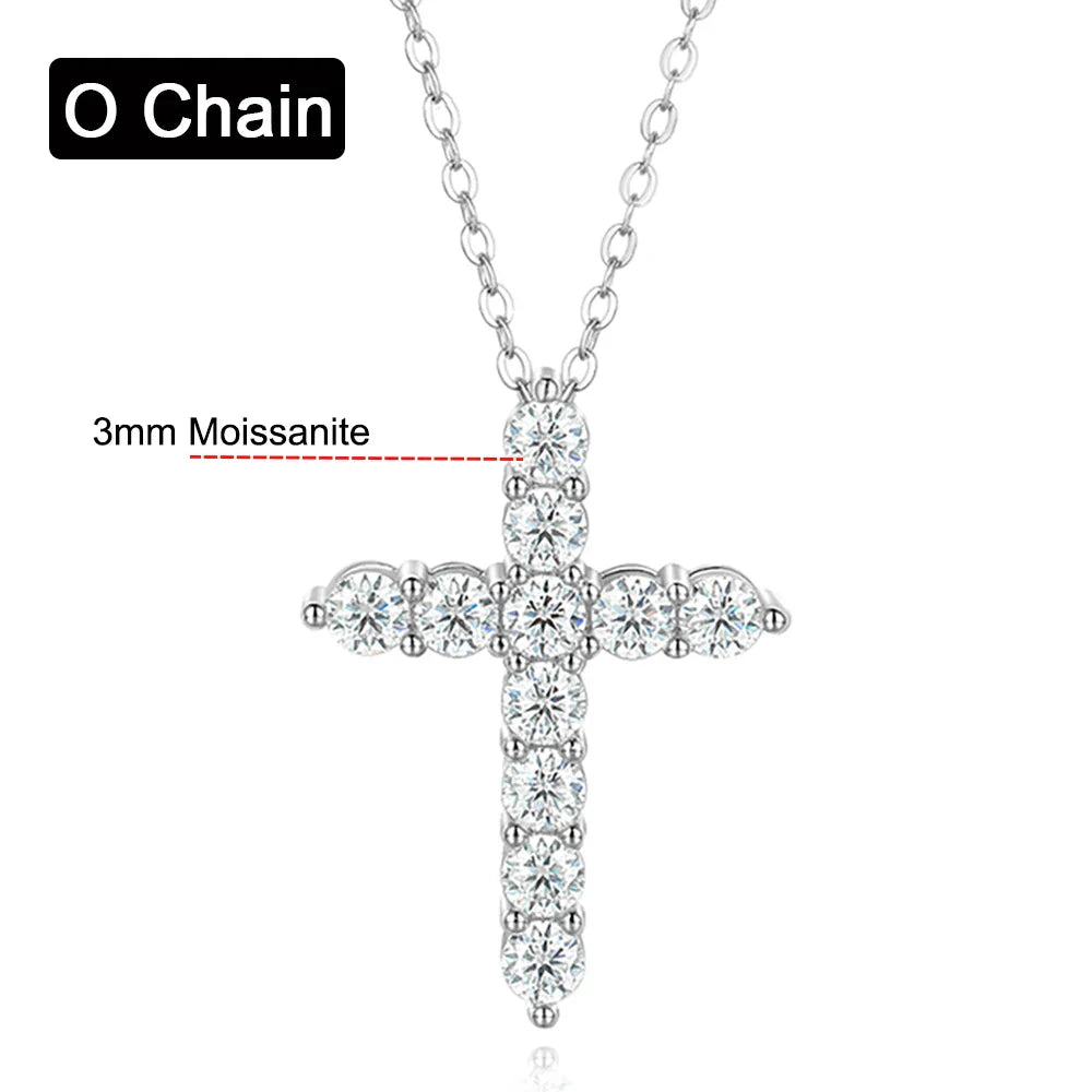 Luminöse Moissanit Kreuzkette - Erschwinglicher Luxus | Shop Nory