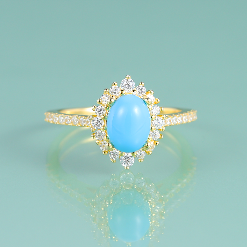 Goldtürkiser Ring Kate Middleton Prinzessin Diana Ring | Shop Nory