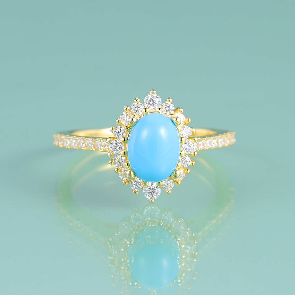 Goldtürkiser Ring Kate Middleton Prinzessin Diana Ring | Shop Nory