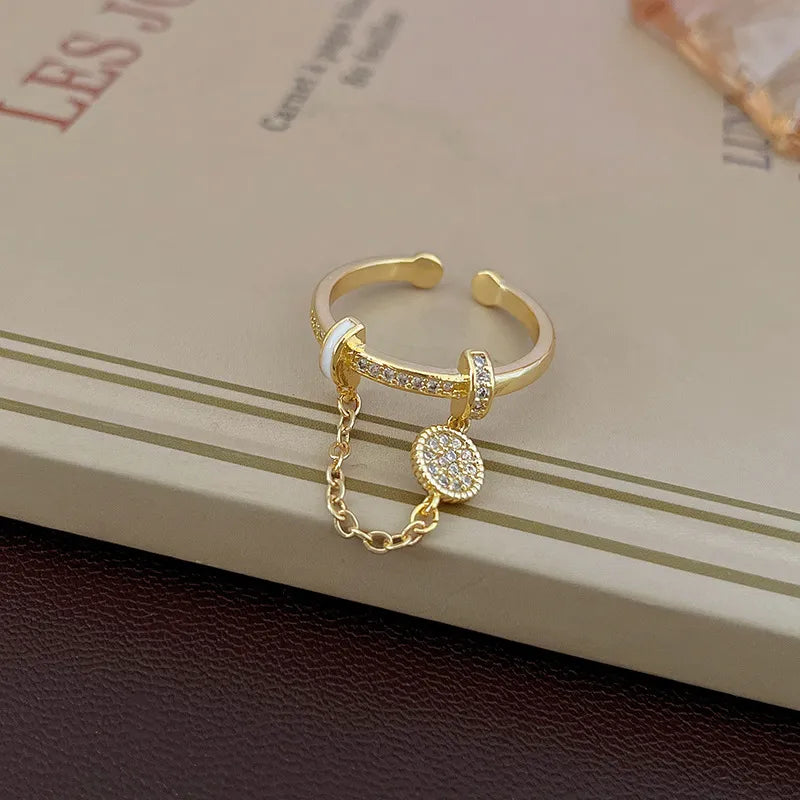 Trendy Zircon Luxus Licht Kette Quaste Ring | Shop Nory