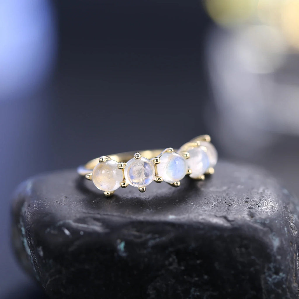 Mondstein Bandring Halb-Eternity-Ring | Shop Nory