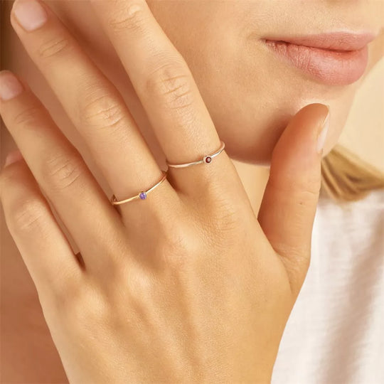 Einfacher Geburtssteinring | Shop Nory