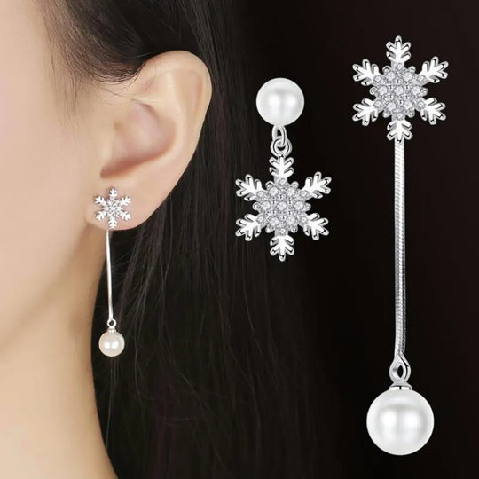 Winterzauber Schneeflocken Tropfen Ohrringe | Shop Nory