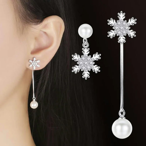 Winterzauber Schneeflocken Tropfen Ohrringe | Shop Nory