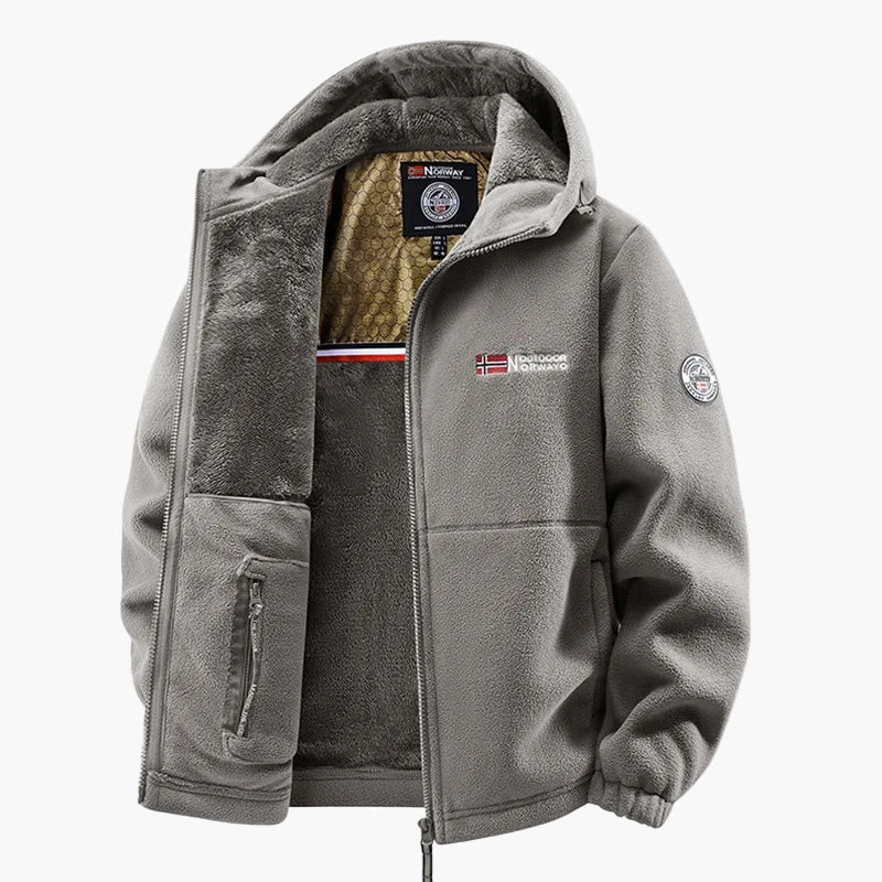 Outdoor-Fleecejacke mit Kapuze - Skandinavischer Stil für Winter & Freizeit